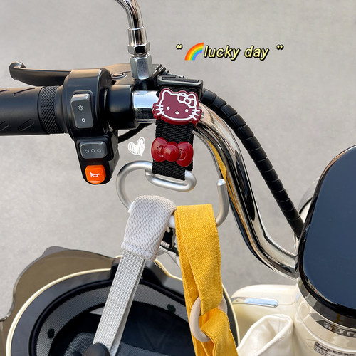 电动车挂钩前置通用电瓶车可爱装饰加长挂头盔外卖承重摩托车挂钩 - 图2