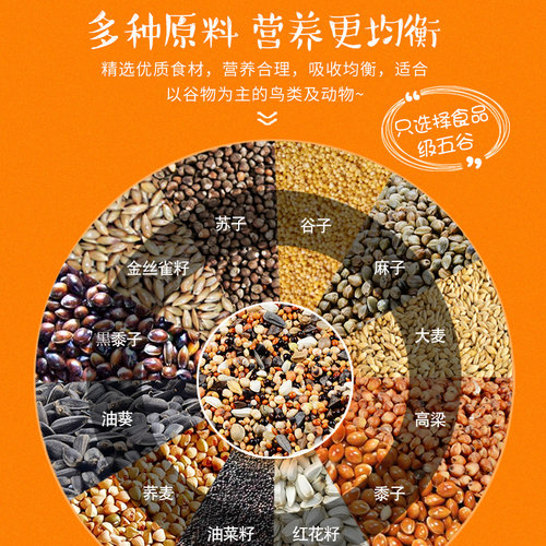 鹦鹉鸟粮饲料鸟食虎皮鸟料玄凤混合粮谷子带壳2500ml - 图1