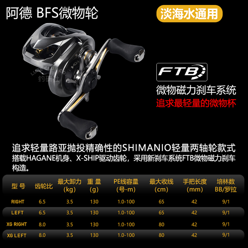 禧玛诺库拉多BFS 22款阿德BFS微物水滴轮23/24款CQBFS鼓轮红蝎bfs - 图0