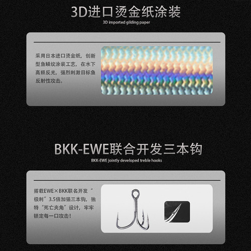 新款EWE美夏斩鲌远投悬浮米诺路亚饵死飞翘嘴红眼假饵海鲈鱼饵 - 图1