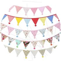 Source Wedding Qing Nordic Wind Peach Hearts Cotton Cloth Triangular Strings Flags Background Flags Photo Tents Strings Flags Chins Kindergarten Hung
