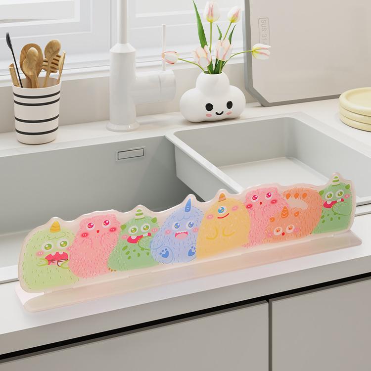 卡通厨房水槽挡水板洗手台盆洗衣池浴室挡水条防溅水挡板水槽挡板