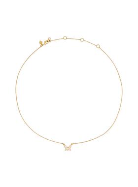 代购kate spade女士项链优雅精致闪耀轻盈金色链条粉色蝴蝶造型