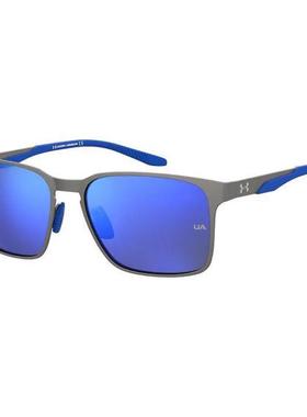 代购Under Armour安德玛男士太阳镜矩形框金属框蓝色镜片全框