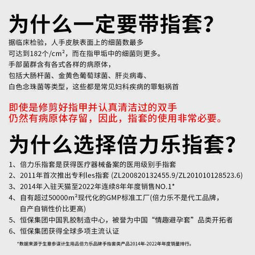 倍力乐les医用情趣手指套玻尿酸男女前戏专用颗粒官方正品旗舰店 - 图1