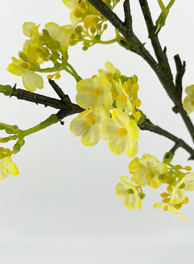 仿真雪梨花花树单支圆绣球花桌摆绢花落地枯枝干花婚庆软装饰配花