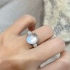 Russian bud egg noodle foam jade ring 925 silver