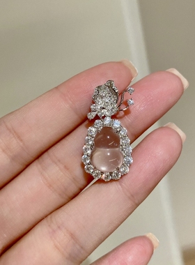 蝴蝶葫芦水沫玉围镶吊坠项链女