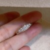 Antique style five stone diamond ring tail ring 925 silver
