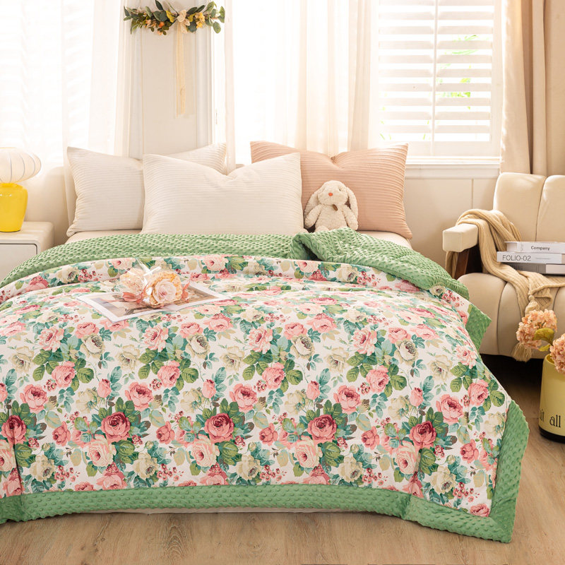 全棉儿童豆豆被子2024新款春秋冬被绒被子加厚冬被单双人被可机洗