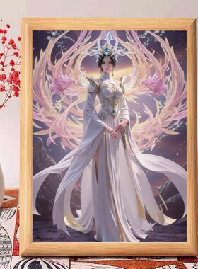 动漫女神完美世界柳神玻璃相框摆台摆件装饰画创意相片相框摆台