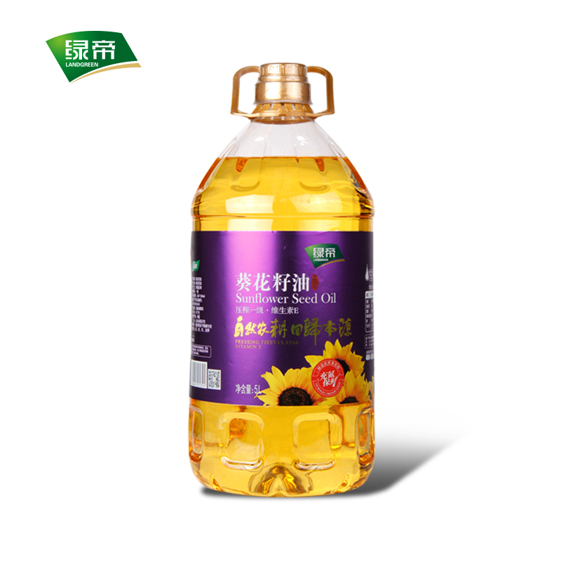 绿帝葵花籽油5L桶装家用食用油进口葵花籽去壳物理压榨充氮保鲜-图0