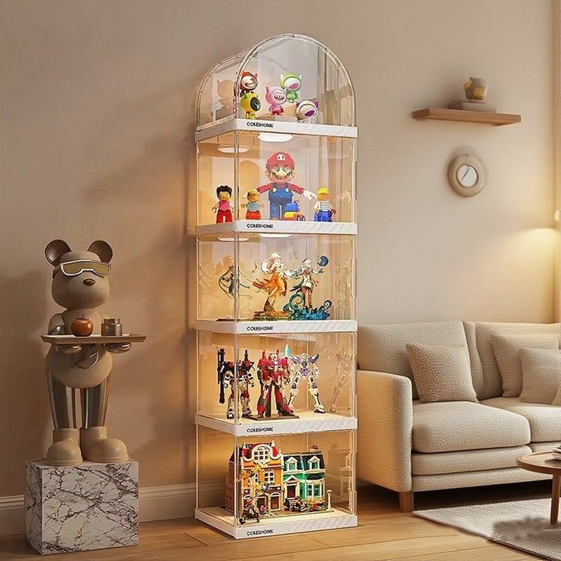 手办展示柜玩具全透明盲盒适用乐高收纳积木家用落地置物陈列架子,淘宝优惠券,粉丝福利购,淘宝优惠卷