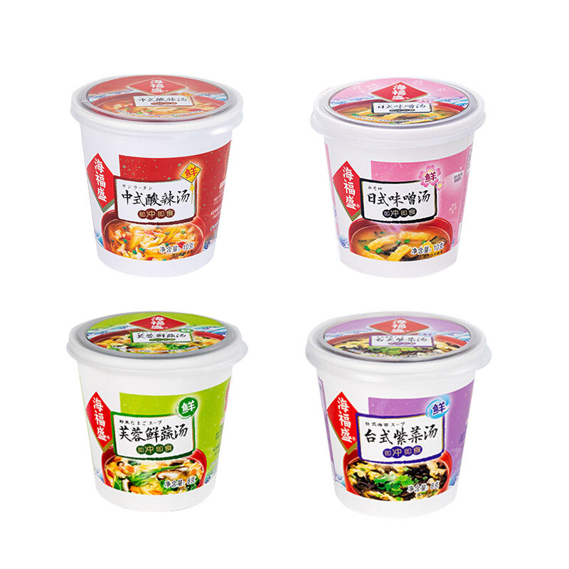 海福盛速食汤24杯整箱芙蓉鲜蔬高汤紫菜海鲜汤冲泡即食蛋花酸辣汤_虎窝淘