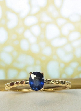 天然斯里兰卡蓝宝石戒指高净度