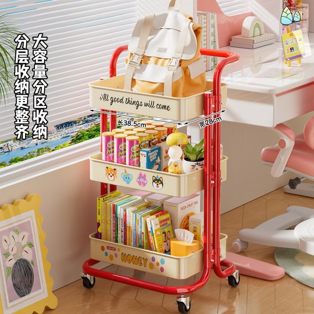 Movable schoolbag book placing cart