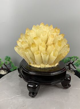 天然水晶雕刻水晶花摆件玄关招财办公客厅乔迁家居开业礼品工艺品