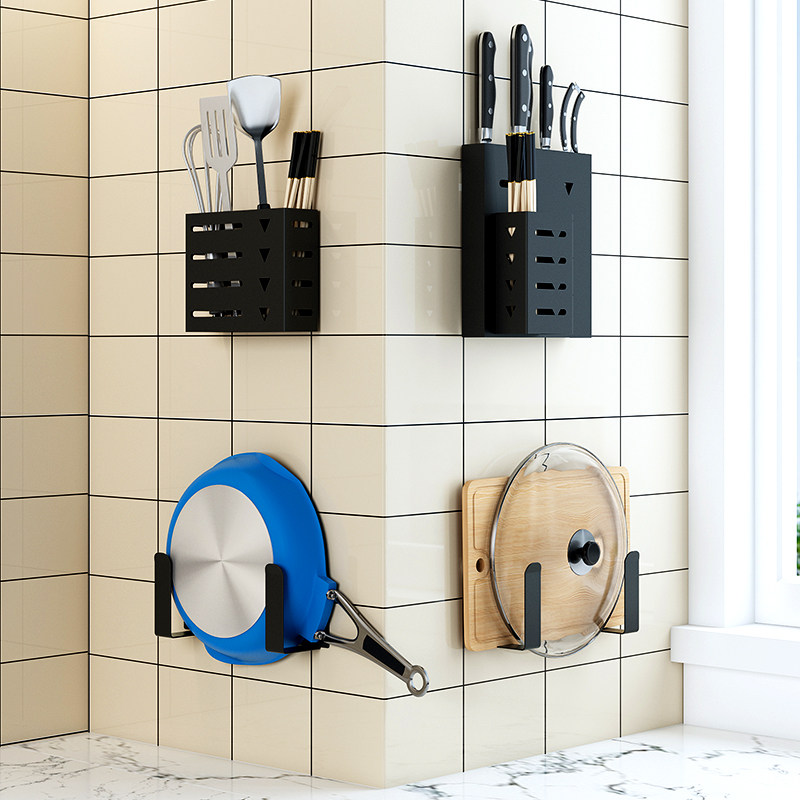 Stainless steel wall-mounted tool holder without hole punching
