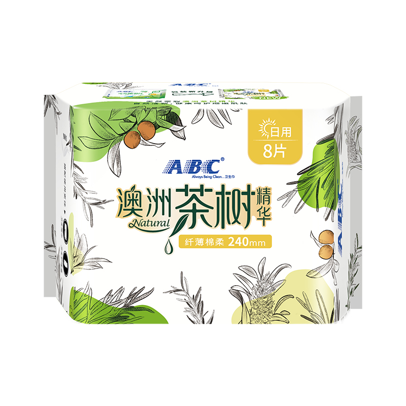ABC卫生巾女澳洲茶树精华日用240组合装姨妈女整箱正品官方旗舰店