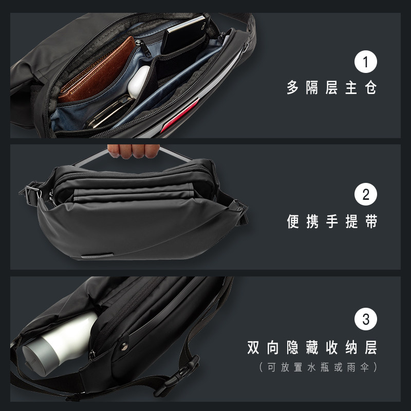 niid潮牌运动休闲男包多功能单肩包 niid男士包袋