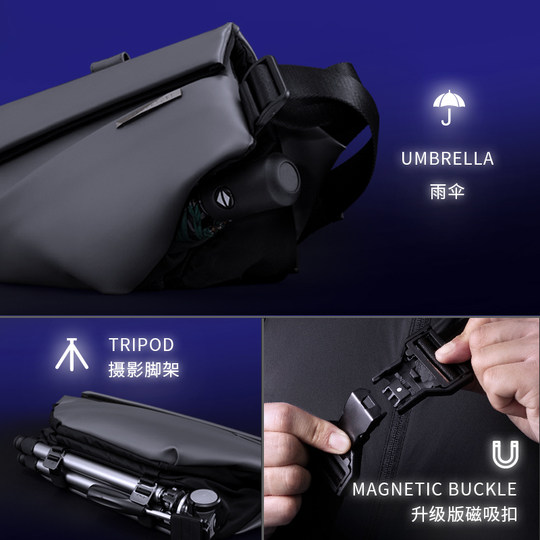 NIID潮牌男生挎包单肩包包斜挎包男送礼邮差包黑标R1 Black Label