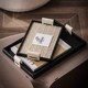Light luxury leather jewelry entrance storage plate high-end black leather aromatherapy tray French jewelry ornaments