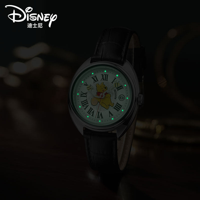 迪士尼噗噗女学生复古初高中女手表 百迪手表国产腕表