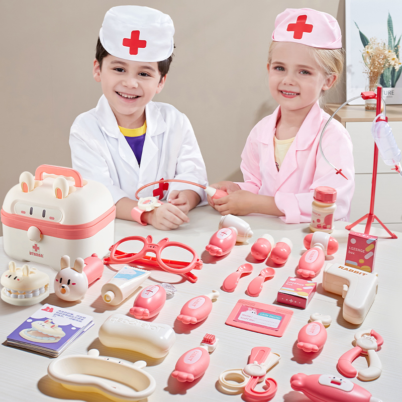 儿童小医生玩具套装女孩过家家扮演听诊器护士打针宝宝看病医疗箱 - 图0