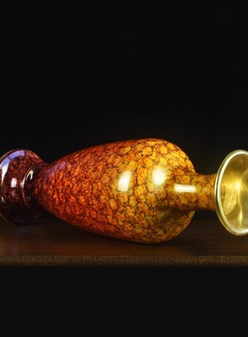 纯铜喜上花瓶家用室内插花摆件