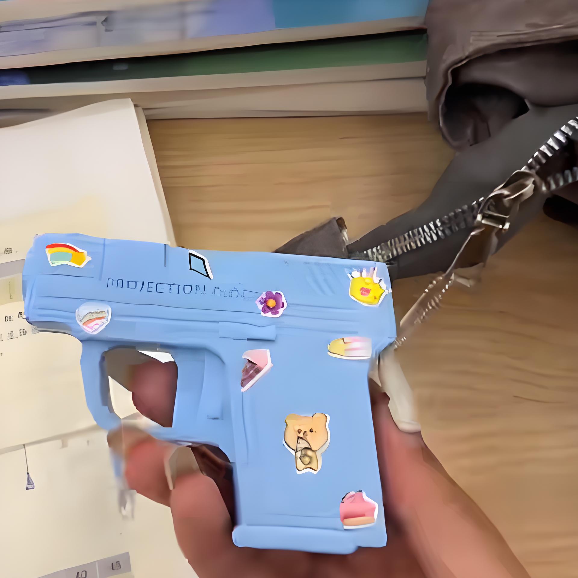 投影时间枪可计时钟表显示迷你创意投影玩具枪钥匙扣挂件整蛊道具 - 图1