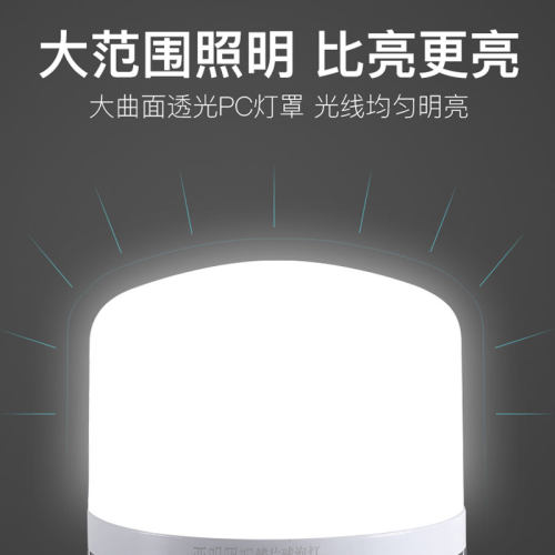 亚明金典C款led灯泡球泡节能灯E27螺旋家用车间工地厂房高亮度50W - 图0