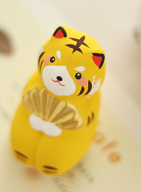 作舍窑陶土招福日式摆件手捏礼物