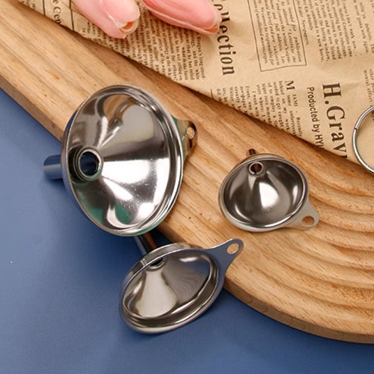 不锈钢3件套漏斗厨房倒油漏多功能酒漏小口大口径迷你小漏斗套装 - 图2