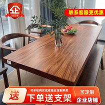 New Chinese Okan Solid Wood Large Plate Log Tea Table Desk Tea Table Table And Chairs Combined Ba Flowers Red Wood Walnut Wood