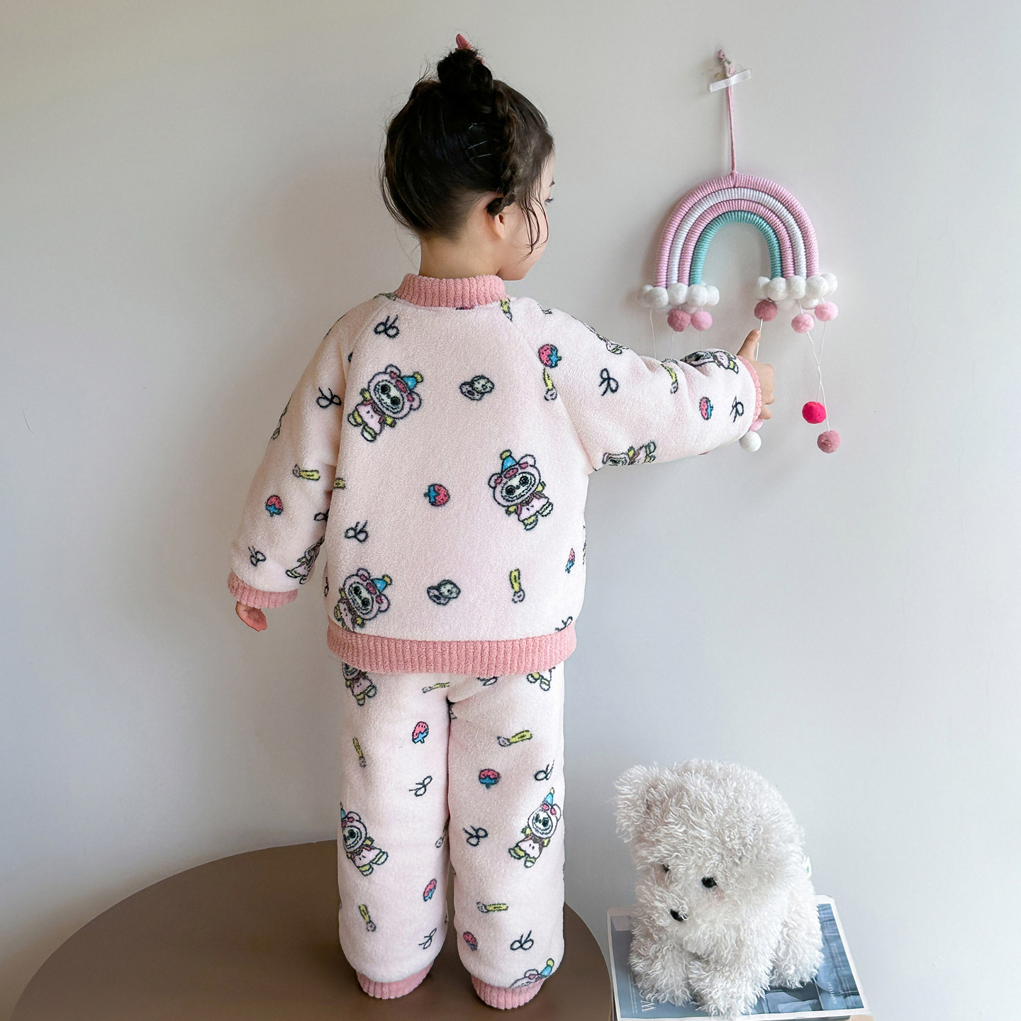 女童睡衣冬季儿童奥粒绒三层夹棉家居服套装女孩宝宝超厚保暖衣服,淘宝优惠券,粉丝福利购,淘宝优惠卷