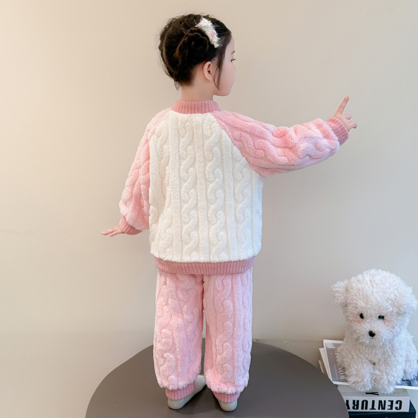 女童睡衣冬季儿童珊瑚绒加厚家居服保暖套装女宝宝开衫拉布布睡衣,淘宝优惠券,粉丝福利购,淘宝优惠卷