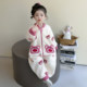 Baby one-piece pajamas winter thickened Austrian velvet girls' anti-kick quilt warm sleeping bag children's toilet version crawling clothes
