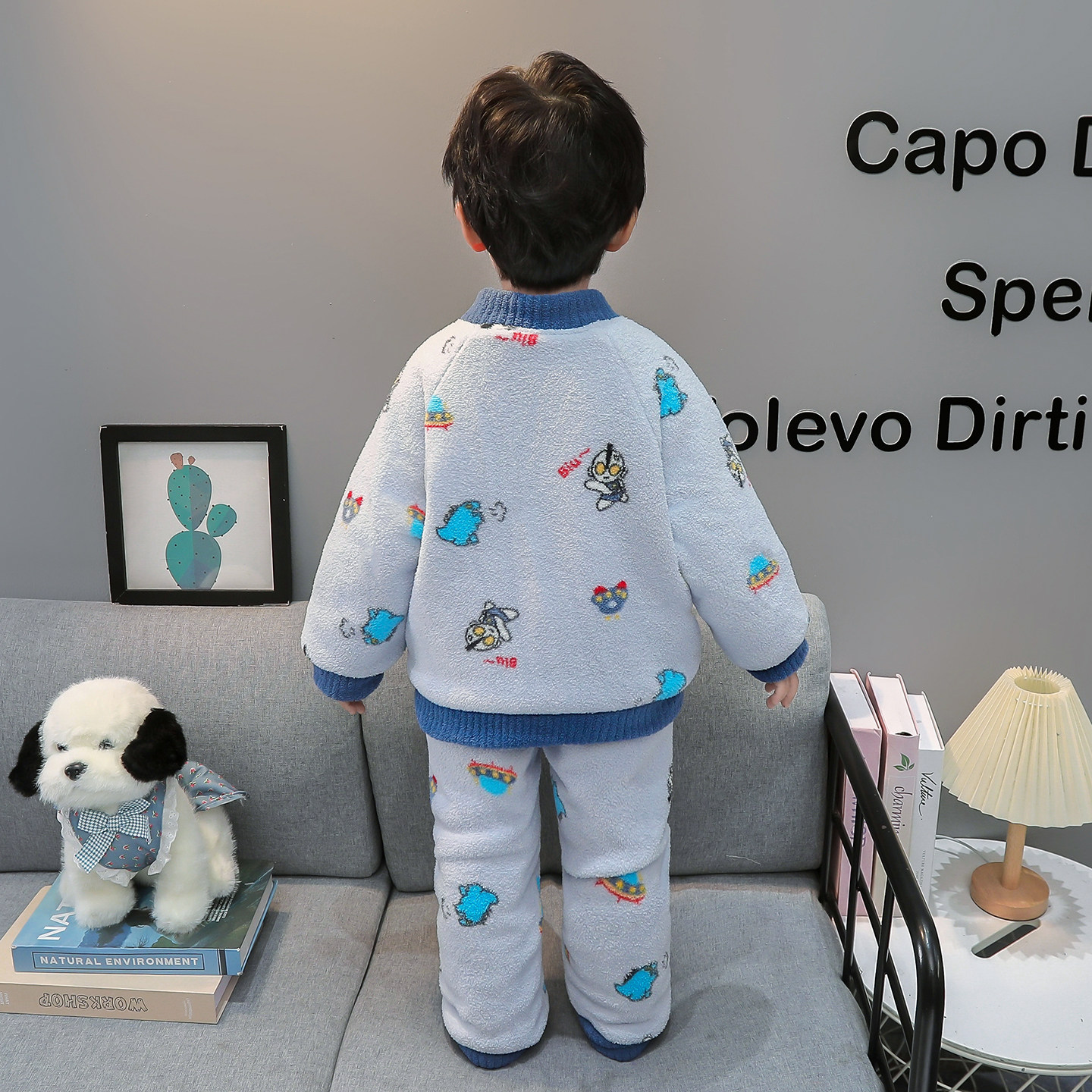 男童三层夹棉睡衣冬季儿童加厚保暖家居服宝宝奥特曼套装男孩睡衣,淘宝优惠券,粉丝福利购,淘宝优惠卷