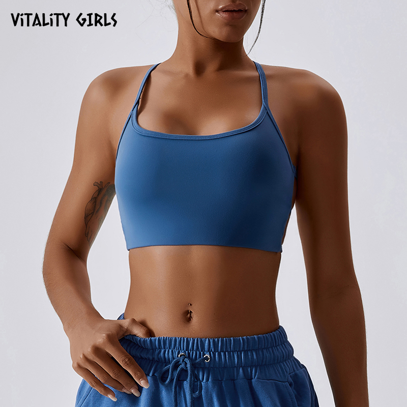 Vitality Girls欧美瑜伽内衣交叉美背性感大胸普拉提健身健身文胸-图1