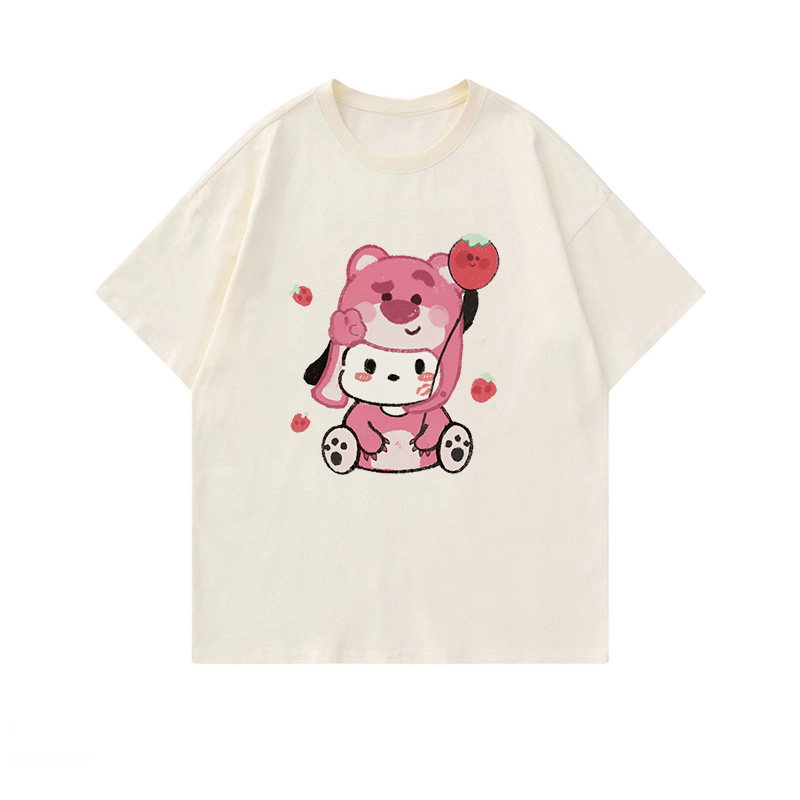 草莓熊女童时髦短袖t恤2026夏款纯棉透气半袖帕恰狗可爱百搭上衣,淘宝优惠券,粉丝福利购,淘宝优惠卷