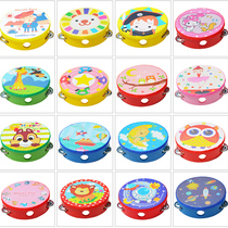 Kindergarten Cartoon Small Bell Drum Teacher with a rocking bell instrument Orff teaching materials dance performance props children handmade