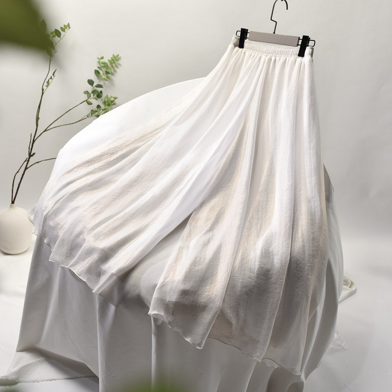 松紧腰文艺中国风薄款宽松阔腿裤 veal半身裙