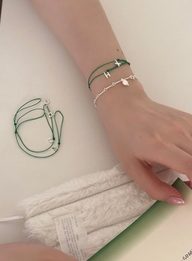 轻奢温婉天然巴洛克淡水珍珠手链女小众独特纯银麻花扭绳手饰新款