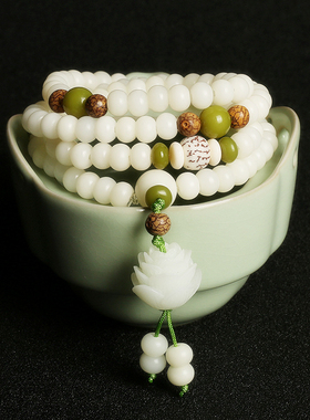 白玉菩提子手串女弹力线小众