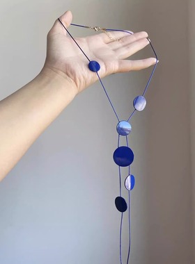 蓝调时刻~超显白蓝色不规则项链