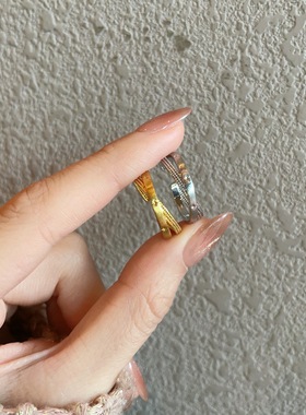 vintager超闪星芒小双环戒指