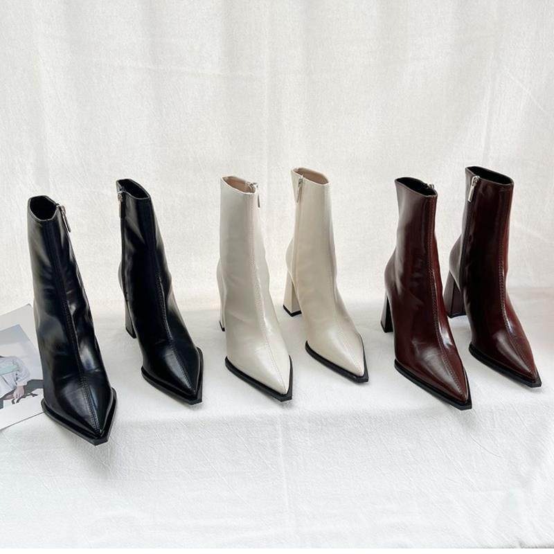 潮牌2025年秋冬新款尖头高跟鞋中筒靴厚底粗跟短靴骑士靴女马丁靴,淘宝优惠券,粉丝福利购,淘宝优惠卷