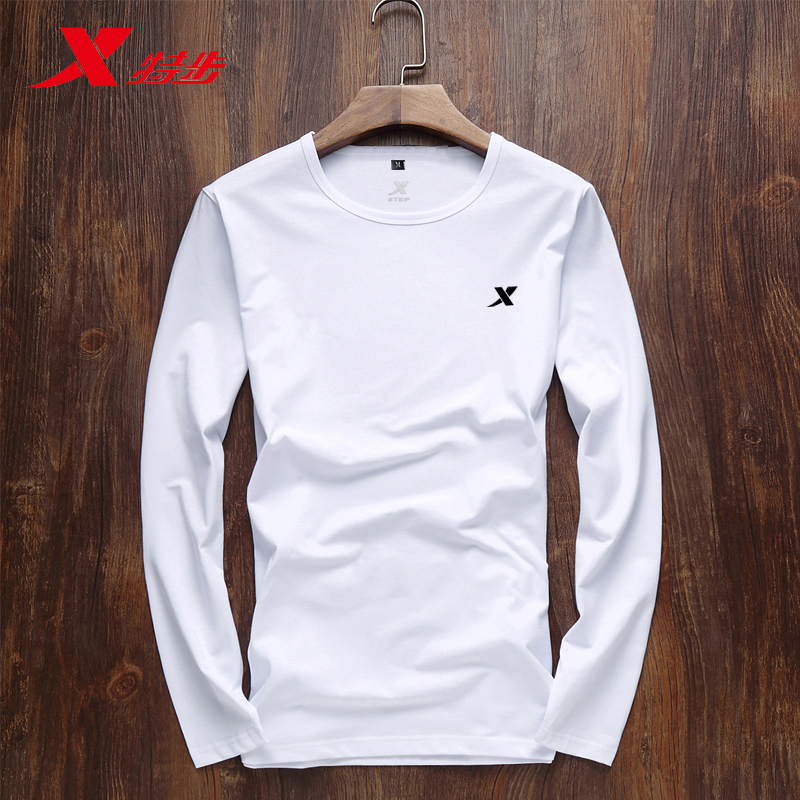 Special step round neck long sleeved T-shirt Men's pure cotton spring and autumn thin autumn clothing underwear Sports casual T-shirt Men's bottom shirt