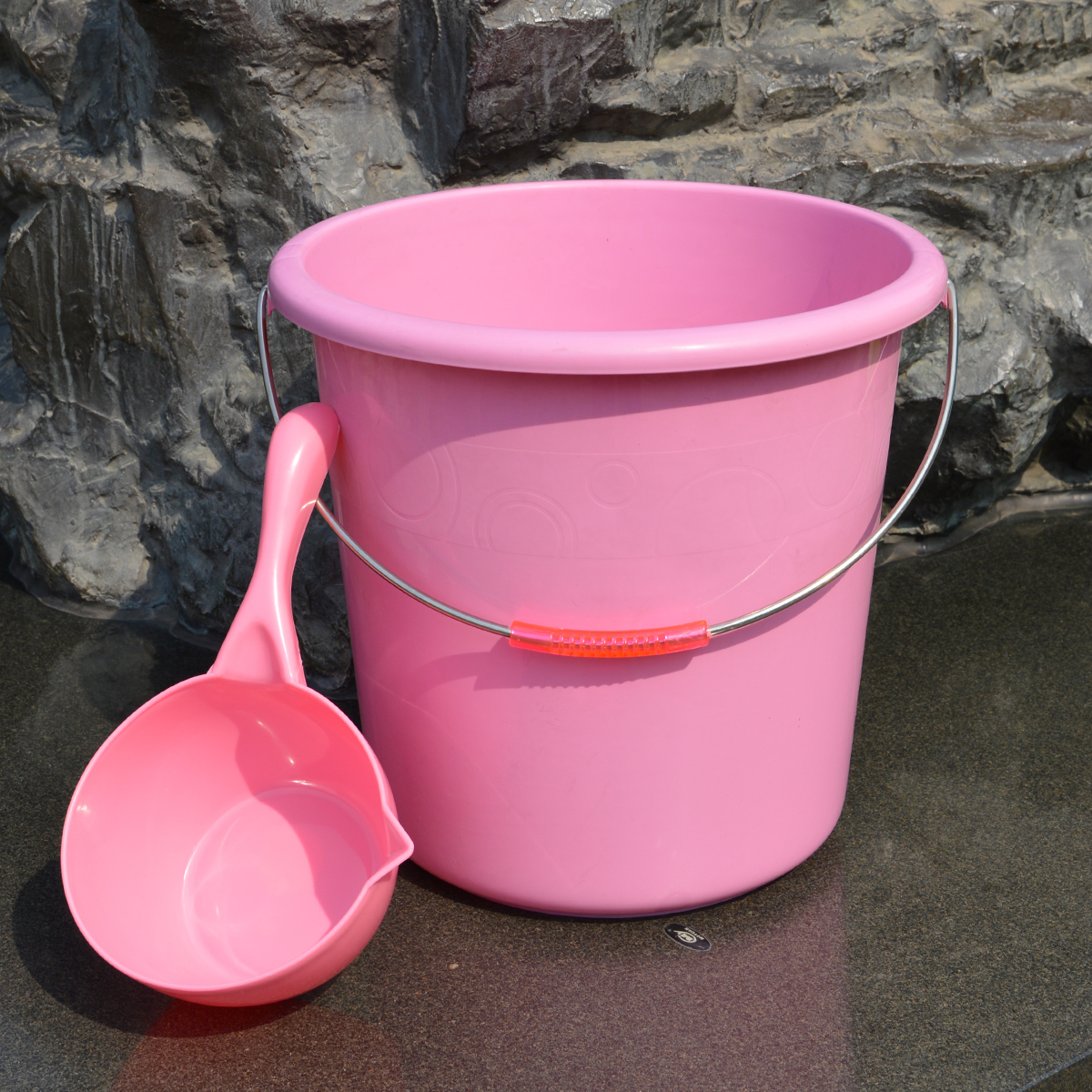 加厚大容量水桶学生宿舍大号家用提手储水洗衣洗澡洗车桶圆桶 - 图0