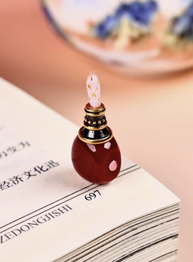 保山牛血红色藏饰南红三通18 k鎏金佛塔手串佛珠金刚星月菩提配饰